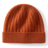 Kids Cashmere Beanie Ribbed Knit Cashmere Hat Multi Colors Cashmere Cuffed Hat