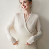Womens Cashmere Sweater V Neck Cashmere Knit Pullover Cashmere Wrap