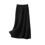 Womens A Line Cashmere Skirt Midi Length Cashmere Knit Sweater Skirt