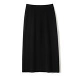 Womens Ribbed Knit Cashmere Skirt High Waist Cashmere Sweater Skirt