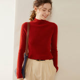 Womens Mock Neck Cashmere Sweater Cashmere Pullover Multi Colors