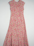 Cap Sleeve Silk Summer Dress Silk Maxi Dress for Women Long Silk Floral Dress Pink XS