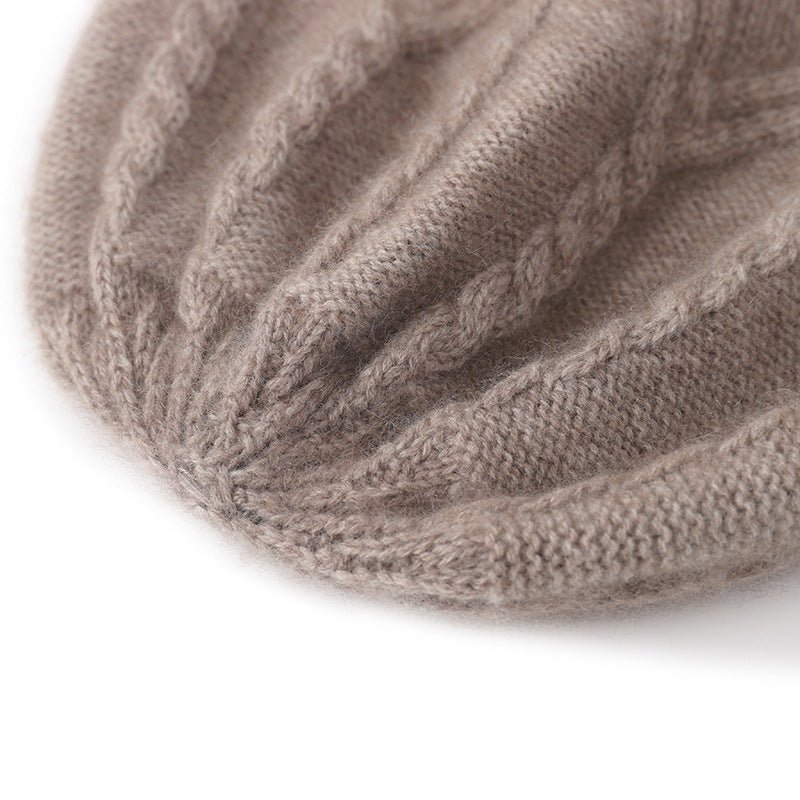 Cashmere Beanie with Folded Brim Unisex Cashmere Knit Cap Cashmere Winter Hat
