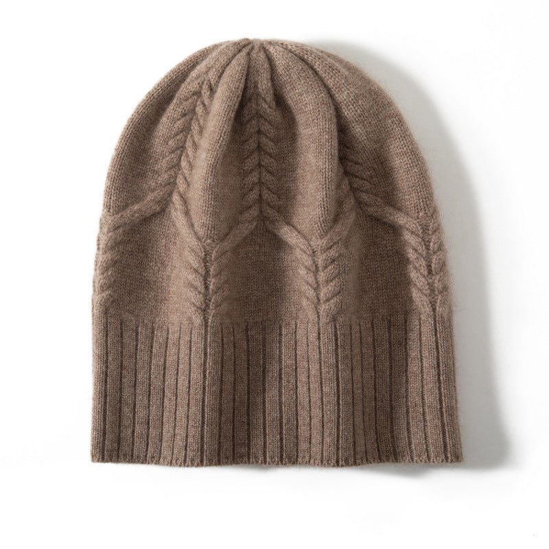 Cashmere Hats Ribbed Edge for Women Cashmere Knitted Beanie