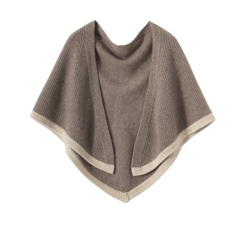 Cashmere Knit Cape for Women Cashmere Poncho Shawl Triangle Cashmere Scarf