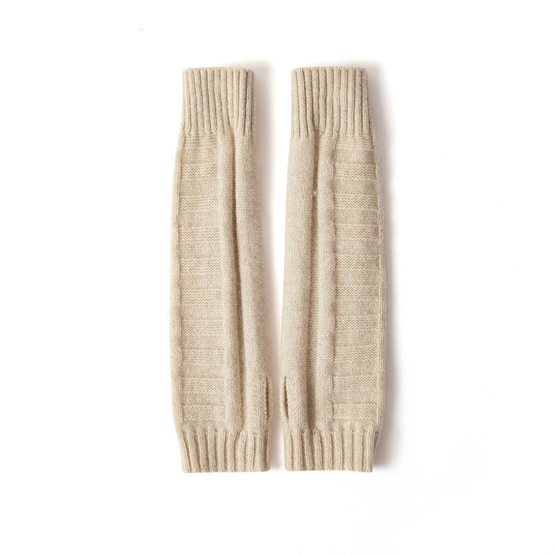 Cashmere Knit Fingerless Mittens for Women Arm Warmers Oversleeve Gloves