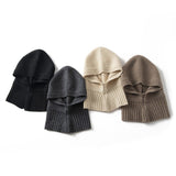 Cashmere Knit Hooded Scarf Cashmere Balaclava Cashmere Hood with Neck Cover
