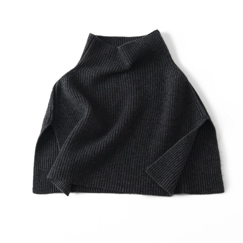 Cashmere Layered Collar Pullover Cashmere Dickey Ribbed Cashmere Neckpiece