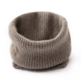 Cashmere Ribbed Neck Scarf Lightweight Solid Cashmere Neck Gaiter for Fall Winter