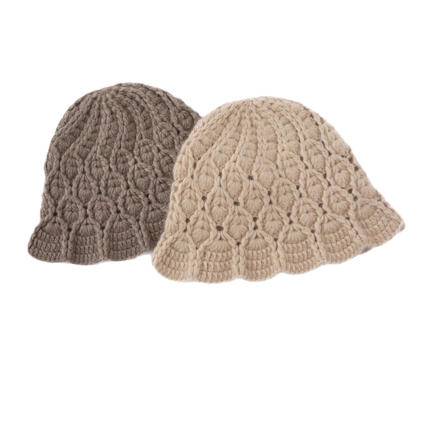 Chunky Cashmere Bucket Hat Cashmere Hat Flared Brim Cashmere Cloche Hat