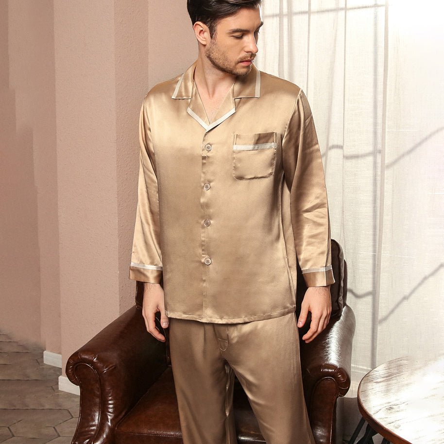 Classic Silk Pajamas Set For Men Luxury Silk Sleepwear