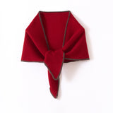 Contrast Trim Pure Cashmere Scarf Cashmere Neck Wrap Ribbed Shawl
