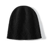 Diamond Cashmere Beanie Textured Cashmere Knit Hat for Men and Women