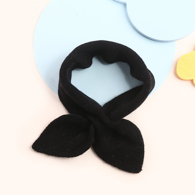 Kids Colorful Knit Cashmere Scarf Bow Knot Cashmere Neck Warmer