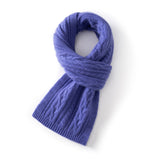 Kids Colorful Knit Cashmere Scarf Pure Cashmere Cable Scarf with Ribbed Ends
