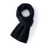 Kids Colorful Knit Cashmere Scarf Pure Cashmere Cable Scarf with Ribbed Ends