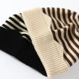 Kids Striped Cashmere Beanie Soft Cashmere Hats for Children