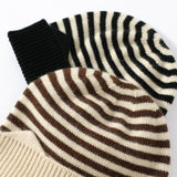 Kids Striped Cashmere Beanie Soft Cashmere Hats for Children