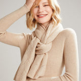 Long Cut - out Cashmere Scarf for Women Double Layer Solid Cashmere Shawl and Wraps
