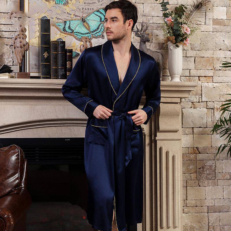 Long Men's Silk Robes Luxury Mens Silk Dressing Gowns