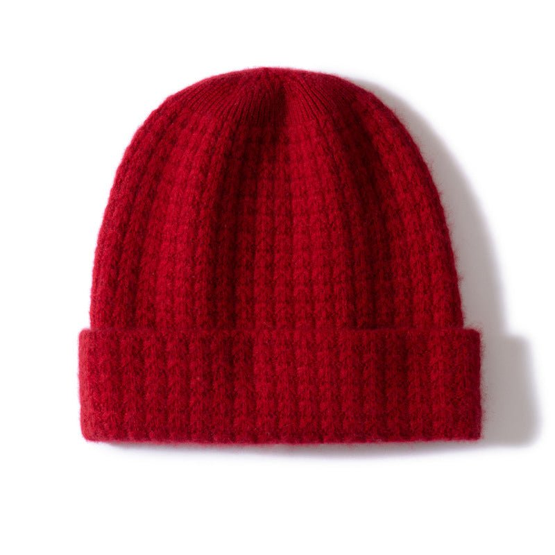 Marled Knit Cashmere Beanie Textured Cashmere Winter Hat Cashmere Cap