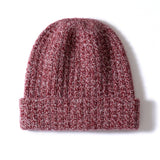 Marled Knit Cashmere Beanie Textured Cashmere Winter Hat Cashmere Cap