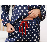 Printed Silk Pajama Set Silk Classic Dot Silk Pajamas For Women
