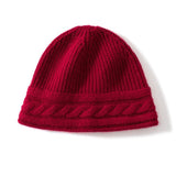 Pure Cashmere Beanie Ultra Soft Womens Cashmere Hat Rib Beanie with Cable Band