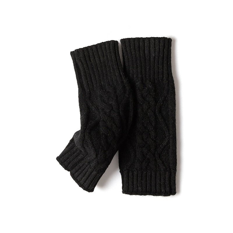 pure cashmere gloves womens fingerless gloves wrist protection knitted half finger gloves