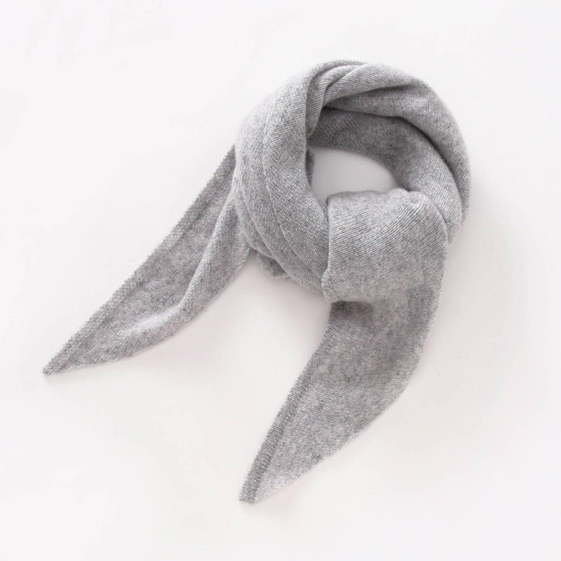 Pure Cashmere Triangle Neck Scarf Cashmere Knit Wrap for Men and Women