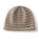 Rib Textured Pure Cashmere Beanie Unisex Thick Cashmere Knit Hat