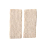 Ribbed Pure Cashmere Knit Headband Half - finger gloves Cashmere Gloves