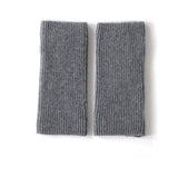 Ribbed Pure Cashmere Knit Headband Half - finger gloves Cashmere Gloves