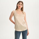 Round Neck Mulberry Silk Tank Top For Women