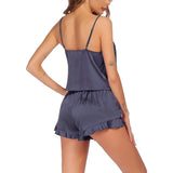 Silk Camisole And Shorts Set For Women Sexy Silk Cami Set