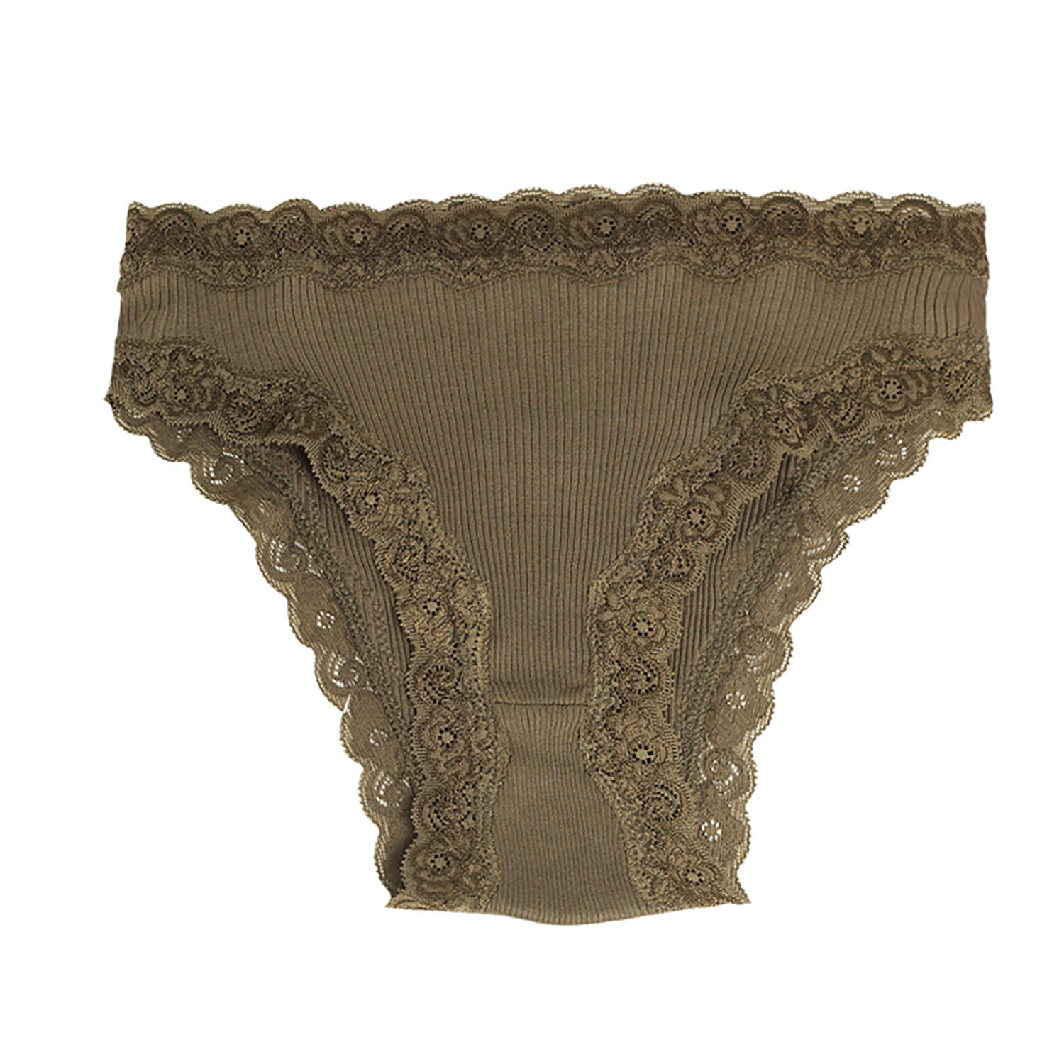 Silk panties women's lace ribbed mulberry silk mid - waist briefs