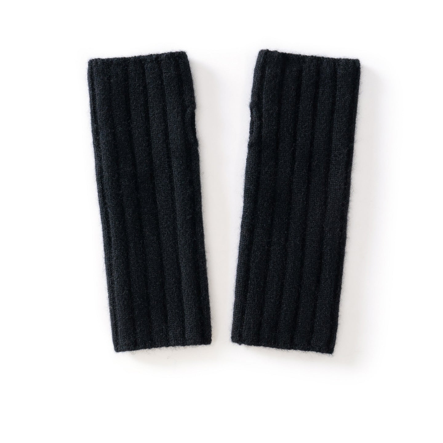 Unisex Ribbed Cashmere Hand Warmers Fingerless Cashmere Gloves