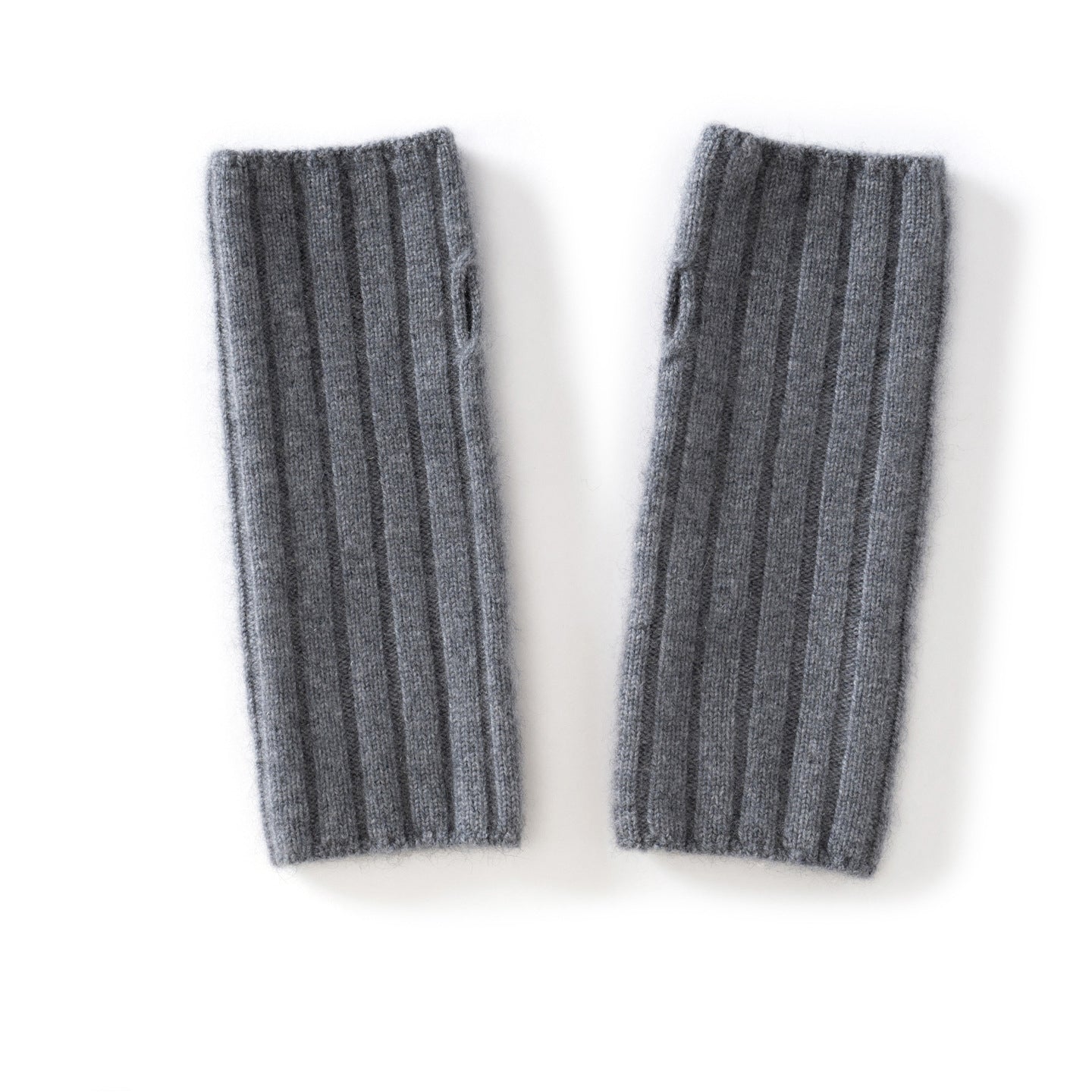 Unisex Ribbed Cashmere Hand Warmers Fingerless Cashmere Gloves
