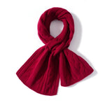 Unisex Short Cable Knit Cashmere Scarf Cashmere Crossover Wrap