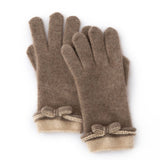 Womens 100% Cashmere Gloves with Bow Cashmere Dress Gloves