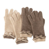 Womens 100% Cashmere Gloves with Bow Cashmere Dress Gloves