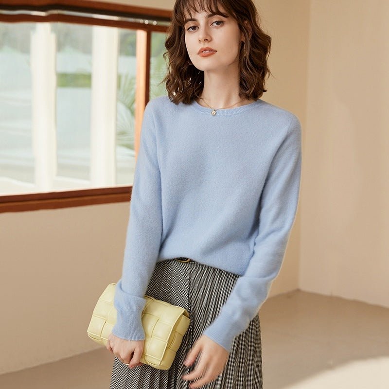 Womens Boat Neck Cashmere Sweater Long Sleeve Cashmere Pullover