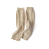 Womens Cashmere Arm Warmers Fingerless Knit Mittens Soft Cashmere Gloves Fall Winter