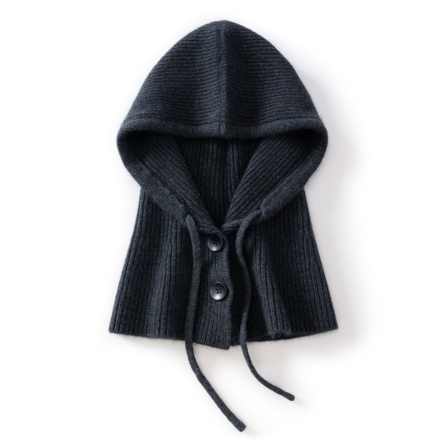 Womens Cashmere Balaclava 100% Cashmere Hooded Scarf with Adjustable Drawstring