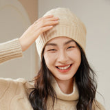 Women's Cashmere Beanie Hat Classic Knitted Cashmere Hats