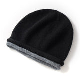 Womens Cashmere Beanie Knitted Cashmere Hats Low Pile Hat