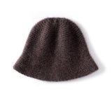 Womens Cashmere Knit Bucket Hat Timeless Cashmere Flare Knit Hat