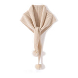 Womens Cashmere Scarf with Pom Cashmere Neck Scarf Plush Pom Ends