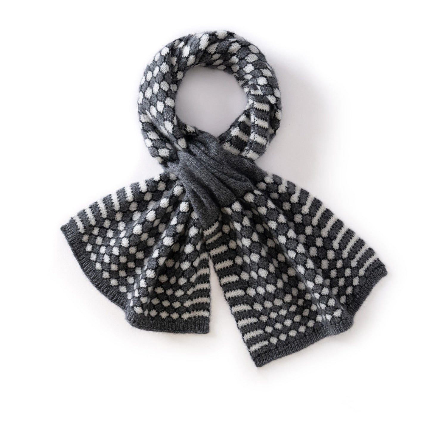 Womens Geometric Cashmere Knit Scarf Geometric Cashmere Wrap