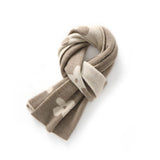 Womens Long Cashmere Scarf Reversible Floral Cashmere Knit Scarf